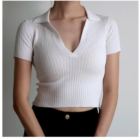 Active USA Ribbed Cropped Top - Picture 1 of 5